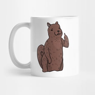 Grumpy Squirrel Holding Middle finger funny gift Mug